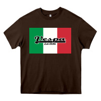 Chocolate Brown vespa motorcycle Heavy Core Tee - artisFamous