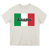 Cream vespa motorcycle Heavy Core Tee - artisFamous