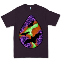 Plum halloween bat  teardrop Premium Tee - BundleAndBundleShop