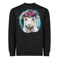 Black Sunflower Sheep With Background Heavyweight Sweatshirt - RanaPortraitStore