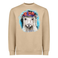 Mushroom Sunflower Sheep With Background Heavyweight Sweatshirt - RanaPortraitStore