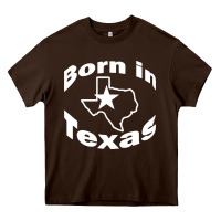 Chocolate Brown born in texas Heavy Core Tee - artisFamous