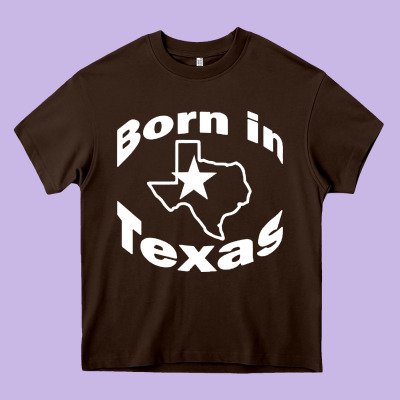 Born In Texas Heavy Core Tee Designed By Artisfamous