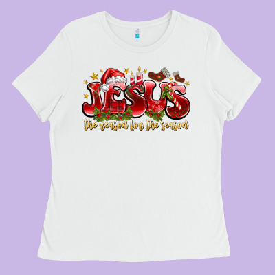 Jesus The Reason For The Season Ladies Tee Designed By Cowhidedigitalart