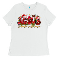 White Jesus The Reason For The Season Ladies Tee - CowhideDigitalArt