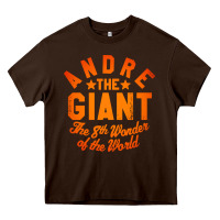 Chocolate Brown andre the giant 8th wonder of the world Heavy Core Tee - artisFamous