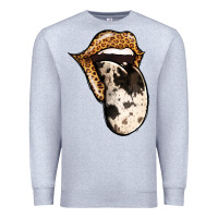 Heather Grey Western Leopard Cowhide Tongue Premium Sweatshirt - Jasminsmagicworld