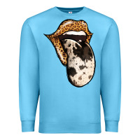 Ocean Blue Western Leopard Cowhide Tongue Premium Sweatshirt - Jasminsmagicworld