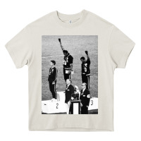 Cream black power black fist 1968 olympics Heavy Core Tee - artisFamous