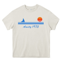 Cream amity island 1975 Heavy Core Tee - artisFamous