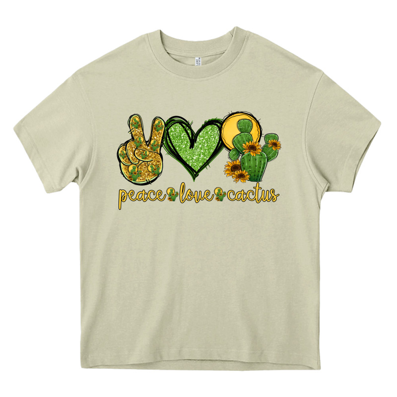 Peace Love Cactus Heavy Core Tee by Jasminsmagicworld | Teevron