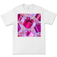 White valentines day gift box and cookie seamless pattern Premium Tee - BundleAndBundleShop