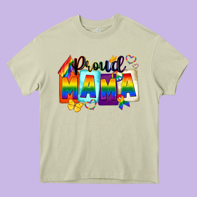 Proud Mama Heavy Core Tee Designed By Fadigitalartstudio