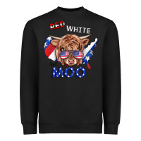 Red White And Moo Cow Heavyweight Sweatshirt | Teevron