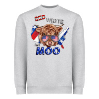 Heather Grey Red White And Moo Cow Heavyweight Sweatshirt - RanaPortraitStore