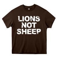 Chocolate Brown lions not sheep Heavy Core Tee - artisFamous