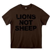 Chocolate Brown lions not sheep Heavy Core Tee - artisFamous