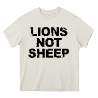 Cream lions not sheep Heavy Core Tee - artisFamous