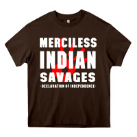 Chocolate Brown merciless indian savages Heavy Core Tee - artisFamous