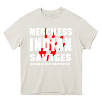 Cream merciless indian savages Heavy Core Tee - artisFamous