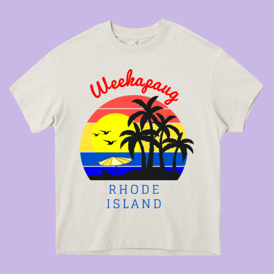 Weekapaug, Rhode Island Sunset Heavy Core Tee Designed By Artisfamous