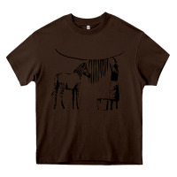 Chocolate Brown Banksy Zebra Heavy Core Tee - artisFamous