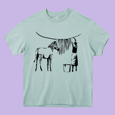 Banksy Zebra Heavy Core Tee Designed By Artisfamous