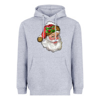 Heather Grey santa with snow Heavyweight Hoodie - RanaPortraitStore