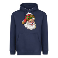Navy santa with snow Heavyweight Hoodie - RanaPortraitStore