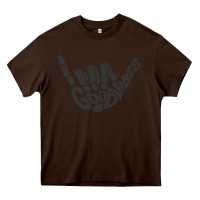 Chocolate Brown goodvibes shaka Heavy Core Tee - artisFamous