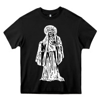 Black santa muerte blanca Heavy Core Tee - artisFamous