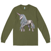 Army Green Unicorn Long Sleeve Tee - LillyAllenDesigns