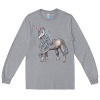 Heather Grey Unicorn Long Sleeve Tee - LillyAllenDesigns