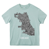 Arona chicago typography neighborhood map Heavy Core Tee - artisFamous