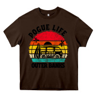 Chocolate Brown car pogue life outer banks Heavy Core Tee - artisFamous