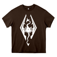 Chocolate Brown skyrim elder Heavy Core Tee - artisFamous