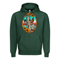 Sports Green cowhide serape and sunflower cactus Zipper Hoodie - Jasminsmagicworld