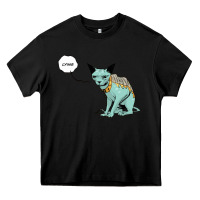 Black lying cat Heavy Core Tee - artisFamous