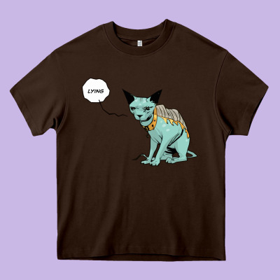 Lying Cat Heavy Core Tee Designed By Artisfamous
