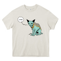 Cream lying cat Heavy Core Tee - artisFamous