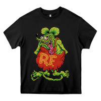 Black classic rat fink Heavy Core Tee - artisFamous