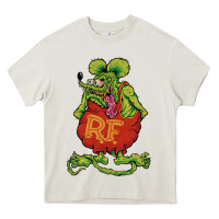 Cream classic rat fink Heavy Core Tee - artisFamous