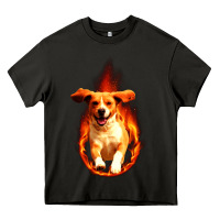 Asphalt Dog In Fire Heavy Core Tee - artisFamous