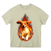 Mossy Dog In Fire Heavy Core Tee - artisFamous