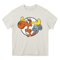 Cream Vintage Rocky And Bullwinkle Heavy Core Tee - artisFamous