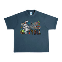 Midnight Navy Happy Easter Y'all Urban Heavy Tee - CowhideDigitalArt