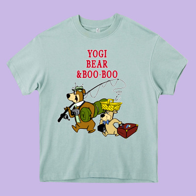 Yogi Bear & Boo Boo Heavy Core Tee Designed By Artisfamous