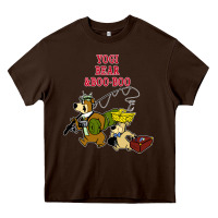 Chocolate Brown yogi bear & boo boo Heavy Core Tee - artisFamous