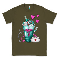 Army Green Nurse Frappe Classic Tee - FaDigitalArtStudio
