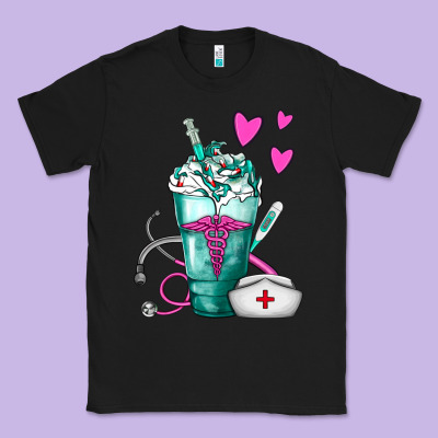 Nurse Frappe Classic Tee Designed By Fadigitalartstudio